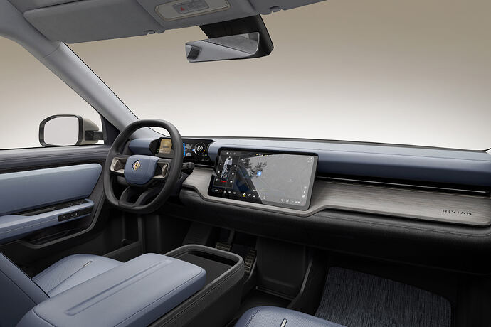 Rivian R2 cabin in the 2024 launch media